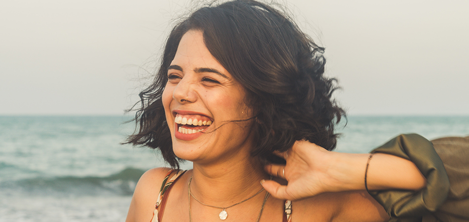 Girl with clear teen skin