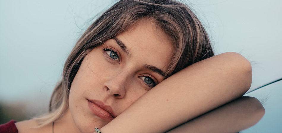 Young woman with mild depression