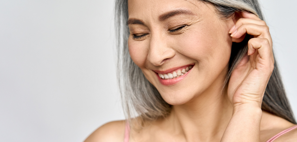Woman with beautiful skin in menopause