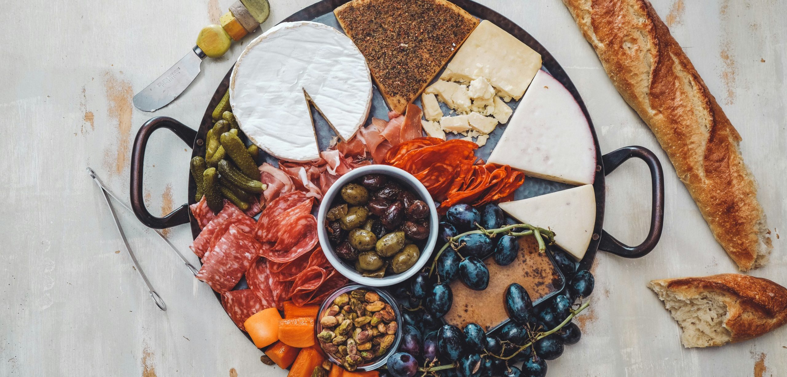 Selection of cheese on a board